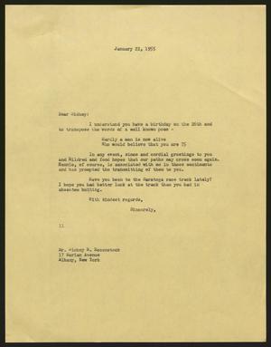 [Letter from I. H. Kempner to Sidney R. Rosenstock, January 22, 1955]
