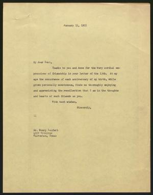 [Letter from I. H. Kempner to Henry Renfert, January 15, 1955]