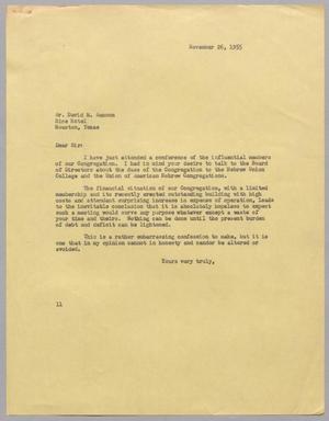[Letter from I. H. Kempner to David M. Samson, November 26, 1955]