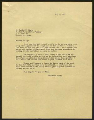 [Letter from I. H. Kempner to Dudley C. Sharp, July 7, 1955]