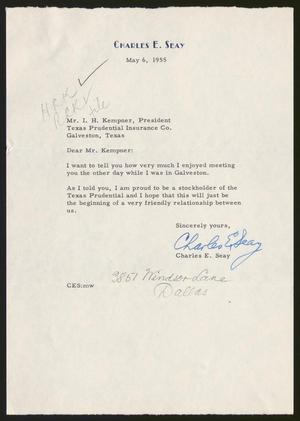 [Letter from Charles E. Seay to Isaac H. Kempner, May 6, 1955]