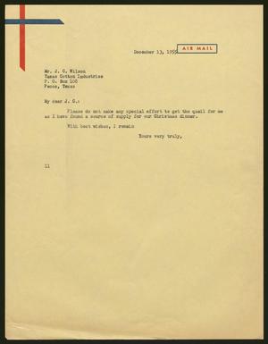 [Letter from Isaac H. Kempner to J. C. Wilson, December 13, 1955]