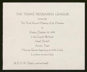 [Invitation from the Texas Research League]