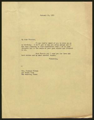 [Letter from I. H. Kempner to Frances Ullman, January 15, 1955]