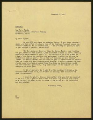 [Letter from I. H. Kempner to W. L. Vogler, November 4, 1955]
