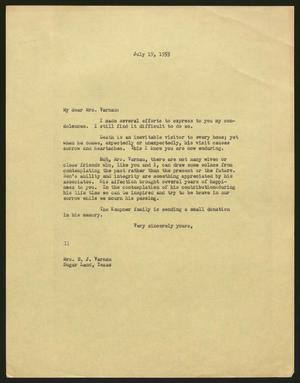 [Letter from I. H. Kempner to Mrs. B. J. Varnau, July 19, 1955]