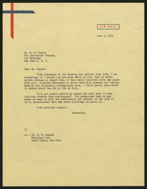 [Letter from I. H. Kempner to H. W. Haynes, June 7, 1955]