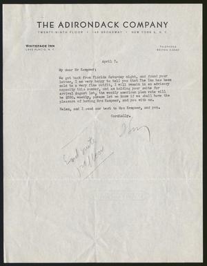 [Letter from H. W. Haynes to I. H. Kempner, April 7, 1955]