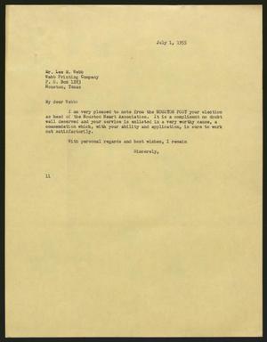 [Letter from I. H. Kempner to Lee M. Webb, July 1, 1955]