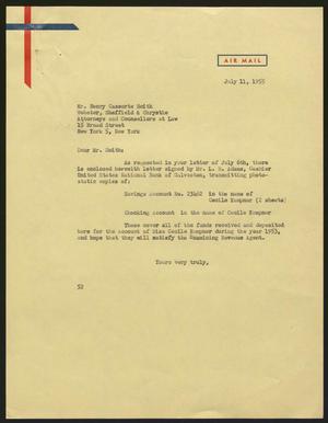 [Letter from D. W. Kempner to Henry Cassorte Smith , July 11, 1955]