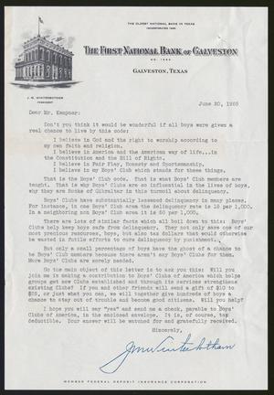[Letter from John M. Winterbotham to I. H. Kempner, June 20, 1955]