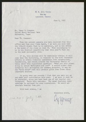 [Letter from H. K. Young to I. H. Kempner, June 89, 1955]