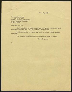 [Letter from Harris Leon Kempner to Leon Wassal and O. B. Hart , March 25, 1955]