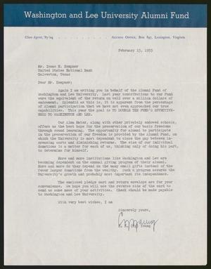 [Letter from H. K. Young to I. H. Kempner, February 15, 1955]