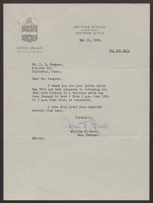 [Letter from William F. Grell to I. H. Kempner - May 31, 1956]