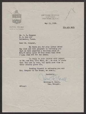 [Letter from William F. Grell to I. H. Kempner - May 23, 1956]