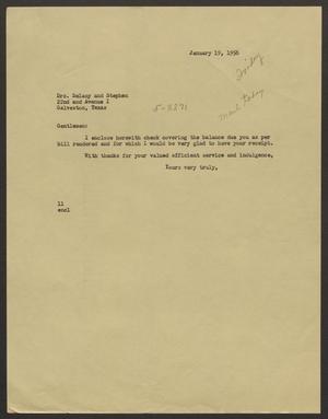 [Letter from I. H. Kempner to Delany and Stephen - January 19, 1956]