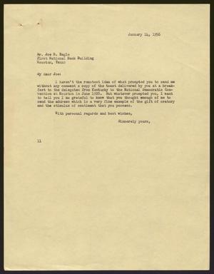 [Letter from I. H. Kempner to Mr. Joe H. Eagle - January 14, 1956]