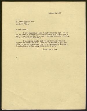 [Letter from I. H. Kempner to Mr. Lamar Fleming, Jr. - October 9, 1956]