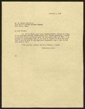[Letter from I. H. Kempner to Mr. R. Wright Armstrong - January 4, 1956]