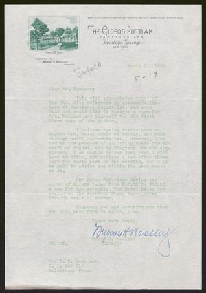 Primary view of object titled '[Letter from Myron H. Wooley to I. H. Kempner - April 12, 1956]'.