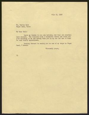 [Letter from Isaac H. Kempner to Curtis Hall, July 17, 1956]