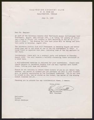 [Letter from Ray Allenstein to Mr. I. H. Kempner - July 31, 1956]