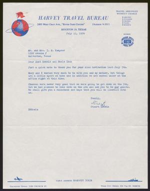 [Letter from Stuart Godwin to Mr. and Mrs. I. H. Kempner - July 11, 1956]