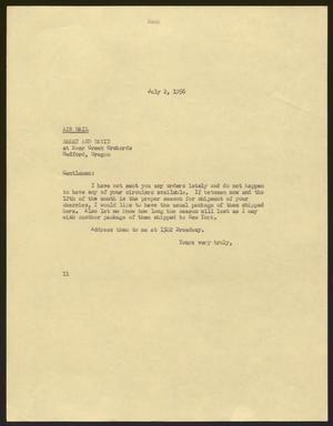 [Letter from Isaac H. Kempner to Harry and David, July 2, 1956]