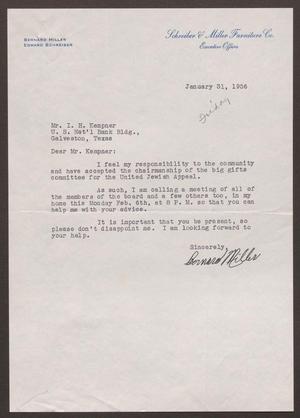 [Letter from Bernard Miller to I. H. Kempner, January 31, 1956]