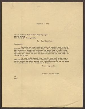 [Letter from Isaac H. Kempner to the Mellon National Bank & Trust Company, December 8, 1955]