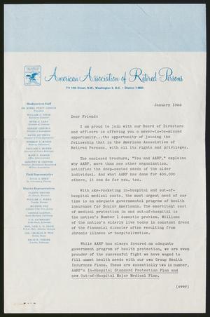 [Letter from American Association Of Retired Persons, January 1962]