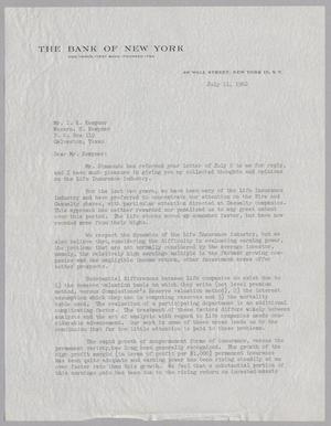 [Letter from Holland N. McTyeire, Jr. to Isaac H. Kempner, July 11, 1962]