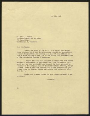 [Letter from I. H. Kempner to Paul J. Kruesi, May 21, 1962]
