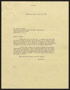[Letter from Isaac H. Kempner to Irvin A. Hoff, April 12, 1962]