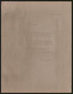 [Copy of Letter from W. L. Clayton to I. H. Kempner, February 9, 1962]