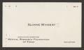 Primary view of [Business Card for Sloane Wingert]