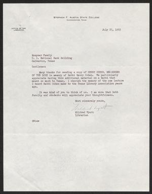 [Letter from Mildred Wyatt, July 25, 1963]