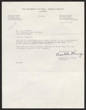 [Letter from Elisabeth D. Runge to I. H. Kempner, July 22, 1963]