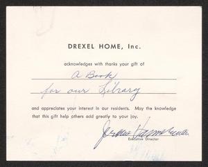 [Letter from Drexel Home, Inc., 1963]
