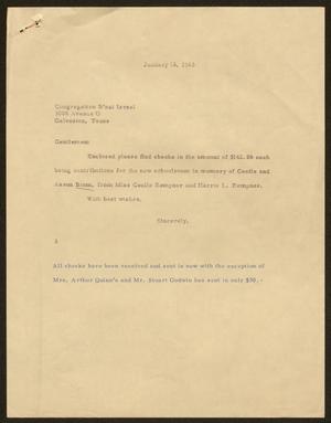 [Letter from Harris Leon Kempner, January 18, 1963]