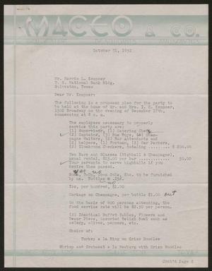 [Letter from Lionel Pellerin to Harris Leon Kempner, October 31, 1952 #1]