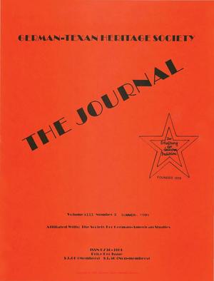 Primary view of object titled 'German-Texan Heritage Society, The Journal, Volume 13, Number 2, Summer 1991'.