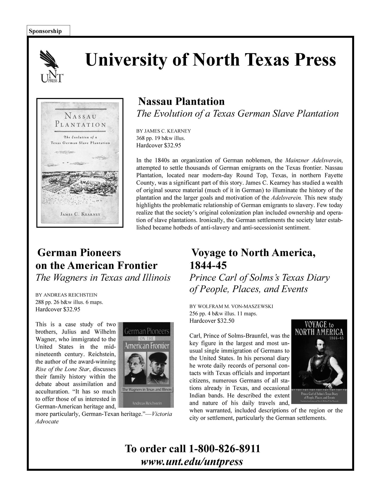 German-Texan Heritage Society, The Journal, Volume 32, Number 3, Fall 2010
                                                
                                                    None
                                                