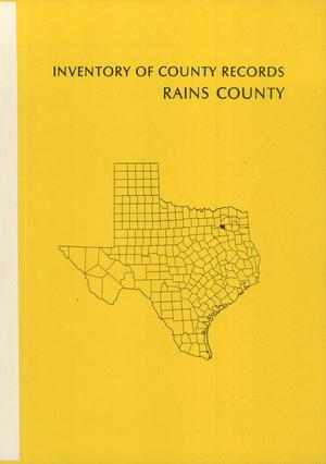 Primary view of object titled 'Inventory of County Records: Rains County Courthouse'.