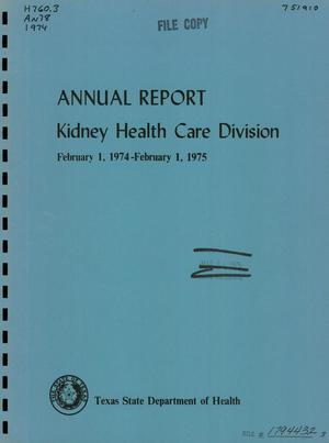 Primary view of Kidney Health Care Division Annual Report: 1975