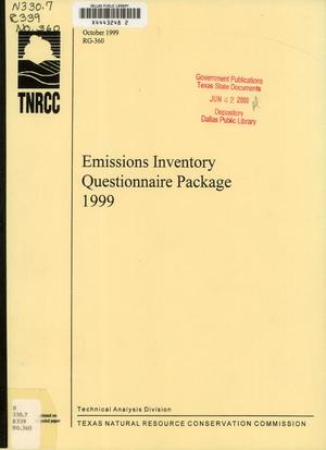 Emissions Inventory Questionnaire Package, 1999