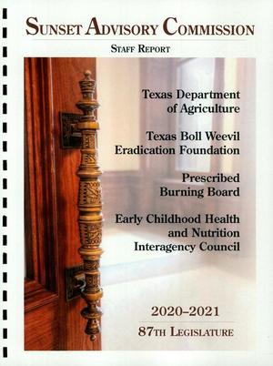 Sunset Commission Staff Report: [Texas Agricultural Agencies]
