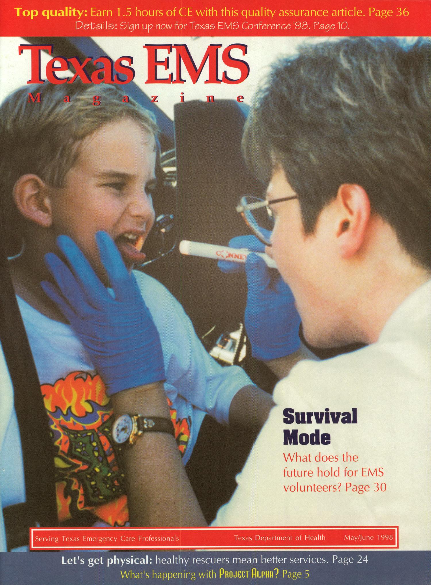 Texas EMS Magazine, Volume 19, Number 3, May/June 1998
                                                
                                                    FRONT COVER
                                                