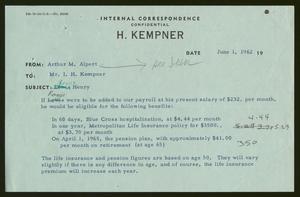 [Letter from Arthur M. Alpert to I. H. Kempner, June 1, 1962]